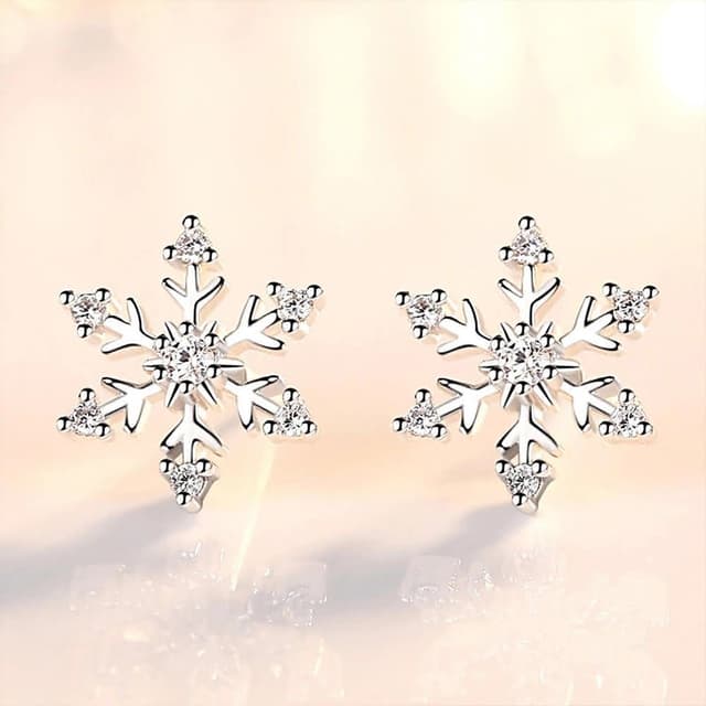 【CReAM】Snowflake 雪花 雪片 聖誕 耶誕 鑽飾 女耳環(新年 過年 送禮 禮物)
