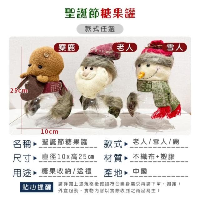 聖誕節 糖果罐 卡通造型 透明糖果罐 禮物罐 聖誕 裝飾品 布置 聖誕老人 交換禮物 塑膠瓶 收納罐