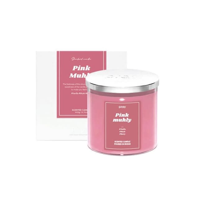 韓國 PRAY 經典天然大豆蠟燭(S)-粉黛亂子草/165g