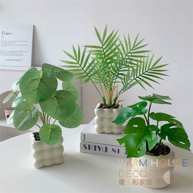 【Warm House Decor 暖和家居】北歐仿真龜背葉 (仿真植物 龜背竽 綠化植物 盆栽裝飾)