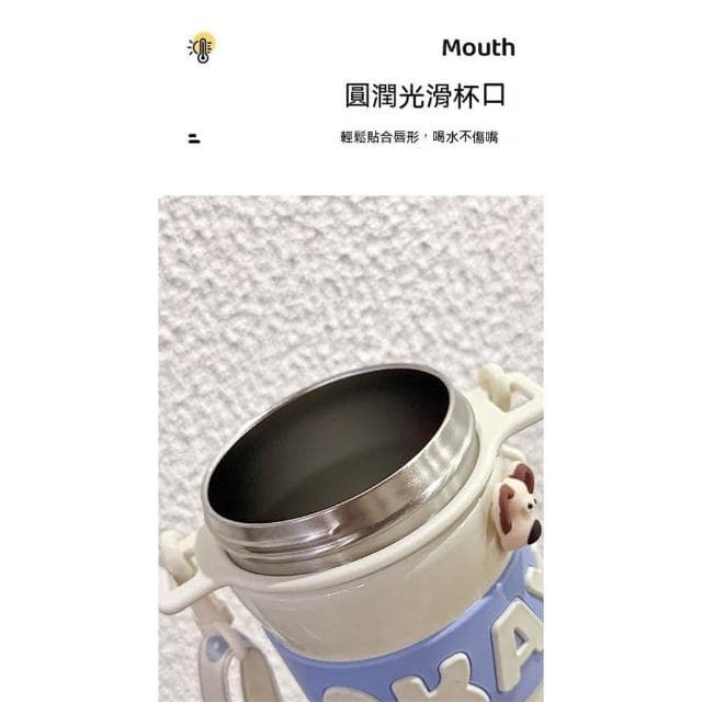 316不銹鋼保溫瓶 新款水壺 兒童水壺 女生可愛學生水壺(大容量保溫瓶 庫洛米水壺635ML 玉桂狗水壺 禮物)