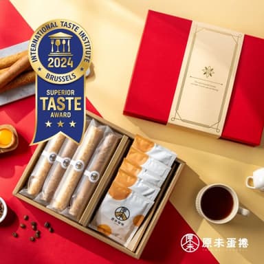 【原未蛋捲】《中秋禮盒》蛋捲招牌原味+伯爵紅茶、原未咖啡五包入(中秋禮盒 手工蛋捲 蛋奶素 餅乾 點心 下午茶 伴手禮 濾掛咖啡)