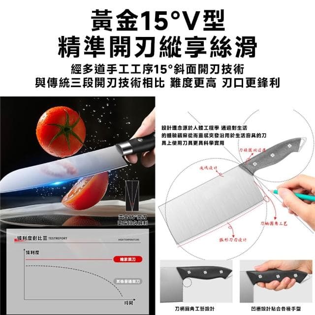 STAR·U星優品牌店 刀具套裝 不鏽鋼切片刀 砍骨刀 菜板全組合刀具 菜刀架 廚房菜刀 刀架（贈磨刀棒/不鏽鋼刀架插座）