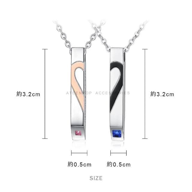 【ATeenPOP】情侶項鍊 對鍊  鋼項鍊 皇家約定 愛心 一對價格 情人節禮物 AC8029