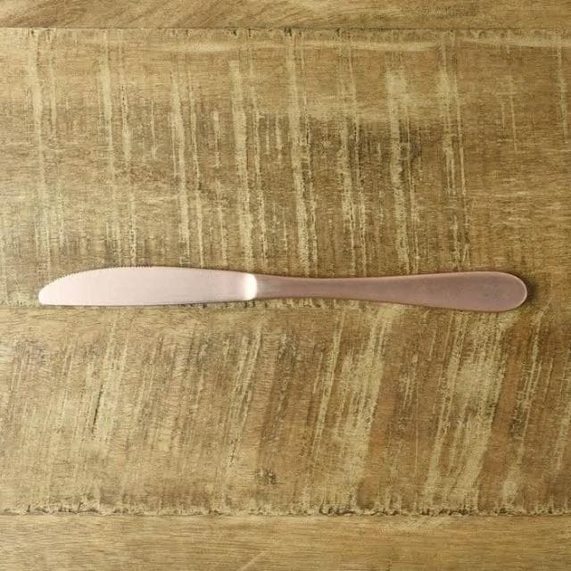 高級霧面粉紅玫瑰金質感不鏽鋼餐刀 (交換禮物 聖誕禮物 日本製 新潟燕三条 古英式廚房 刀子)