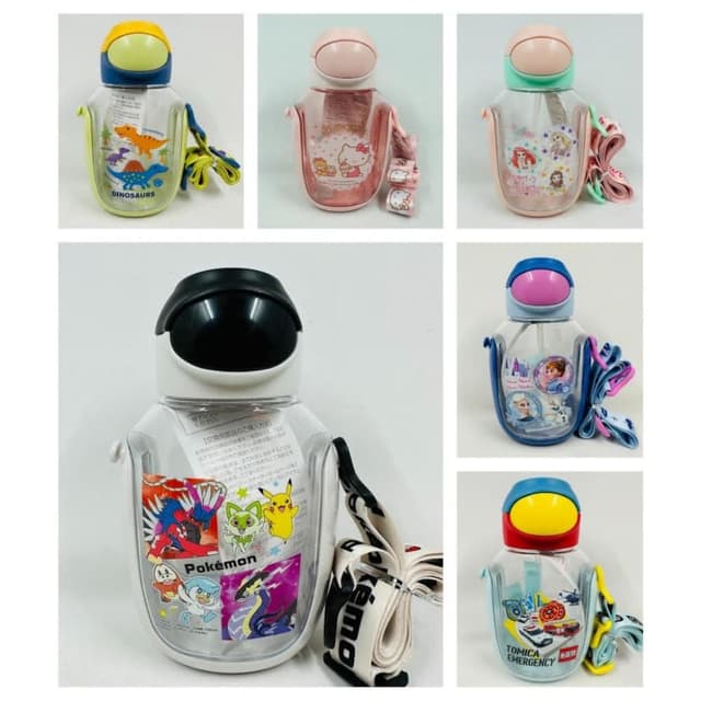 【Skater】附揹帶/姓名貼 多款超可愛兒童吸管水壺 530ml (交換禮物 聖誕禮物 恐龍 冰雪奇緣 寶可夢 公主 PET PDSH6DX)