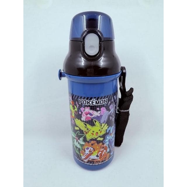 【Skater】附揹帶 日本2025黑色寶可夢皮卡丘抗菌兒童直飲式水壺 480ml (交換禮物 聖誕禮物 PSB5SANAG)