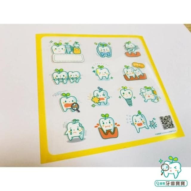 【牙齒寶寶】情境透明貼紙一張 牙醫診所小禮物牙醫診所小禮物 牙齒寶寶 貼紙