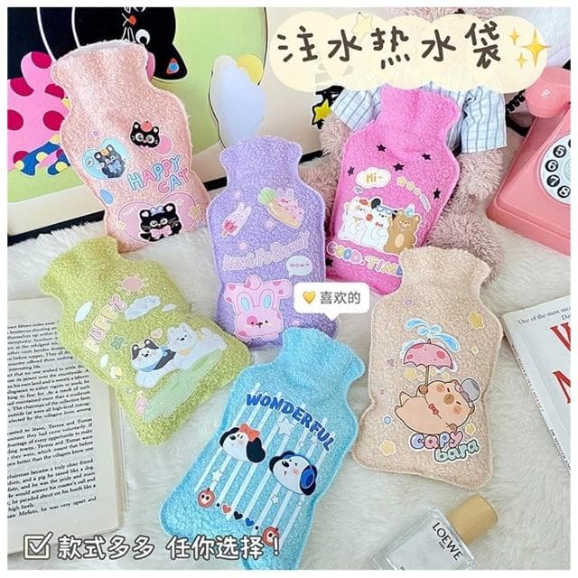 短毛絨 PVC熱水袋 防爆 防漏 住水式暖手熱水袋 暖暖包 暖手袋 熱水袋 保暖熱水袋 暖肚