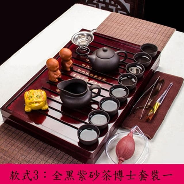 紫砂茶壺功夫茶具套裝含茶盤(泡茶/茶具/茶具組/品茶)