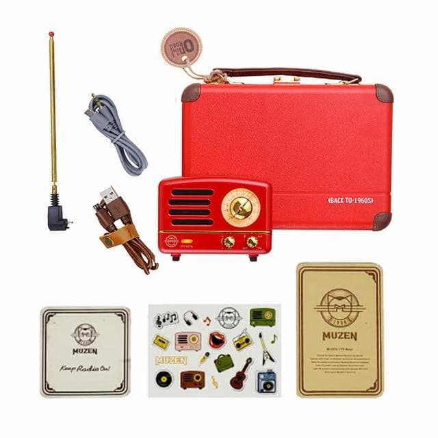 【MUZEN】OTR經典復刻藍牙音響收音機-經典版(波爾多紅  情人節 情人節禮物)