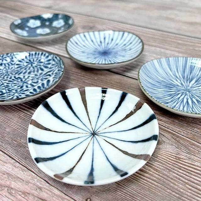 日本 西庵窯 藍染五樣 小皿五入禮盒組 日式餐具 醬料碟 小菜盤 豆皿 生日禮 交換禮物 入厝禮 企業採購 商務禮品