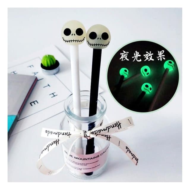 夜光骷髏筆 萬聖節 造型筆 搞笑趣味 韓風可愛創意 仿真筆 婚禮小物 交換禮物