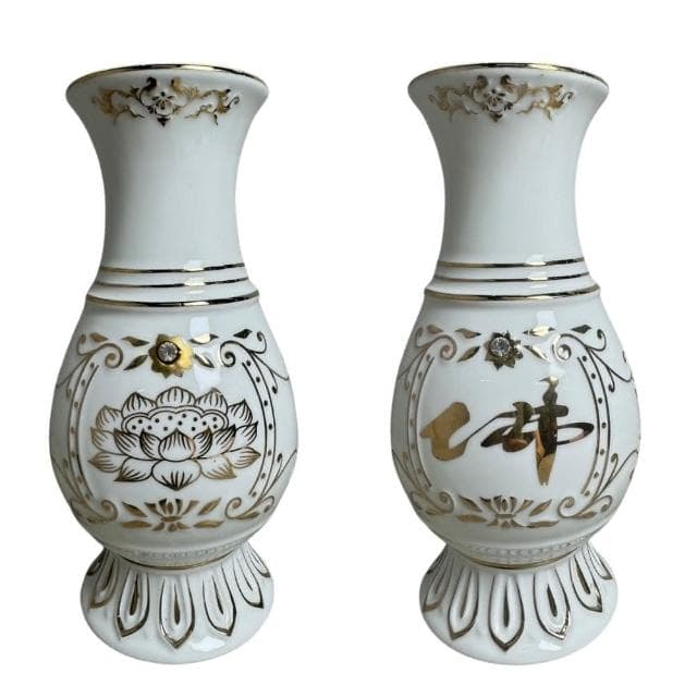 永羣沉香 花瓶 陶瓷花瓶 佛字 蓮花 宗教用品 佛具