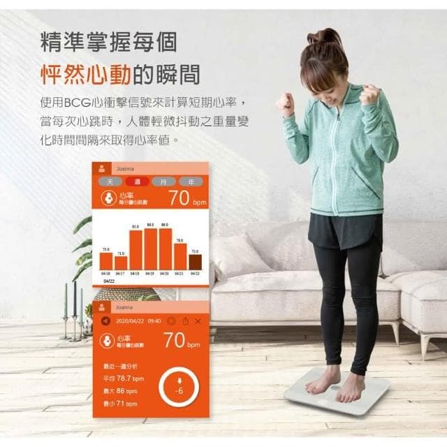 oserio無線心率體脂計FTG-168(七合一檢測/歐瑟若/體脂肪機/藍芽體重計/藍牙傳輸體脂機/母親節禮物)