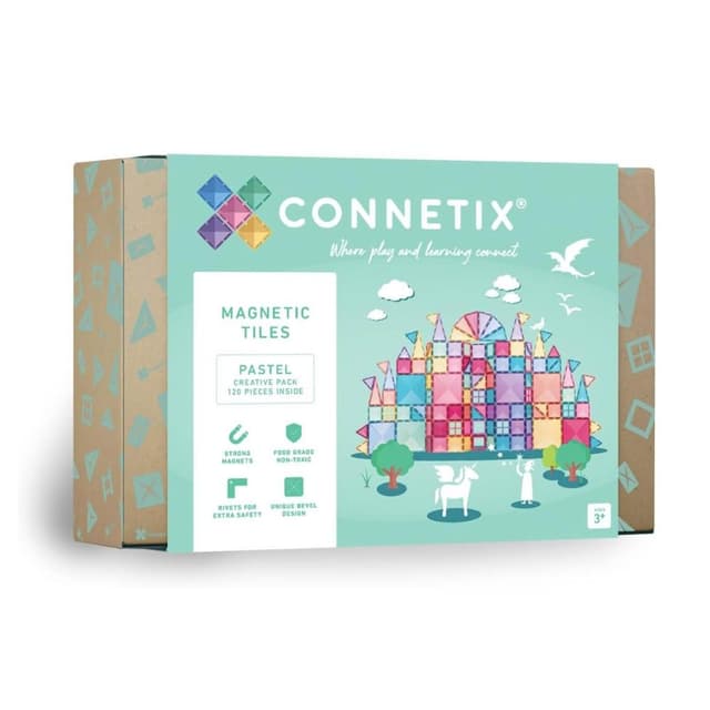 Connetix 磁力積木-粉彩進階創意組(120pc)聖誕禮物/磁性積木 麗兒采家