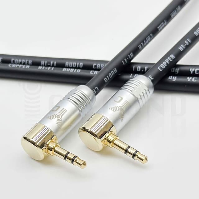 【YC Sound】頂配 雙彎頭款 鍍鉻全銅插頭 發燒線 3.5mm音源線 3.5mm公對公 耳機對錄線 L頭 彎頭 車用AUX IN 藍牙 電腦喇叭 PA音響線材 音頻連接線 RODE錄音線 AUX車用線 喇叭音源線