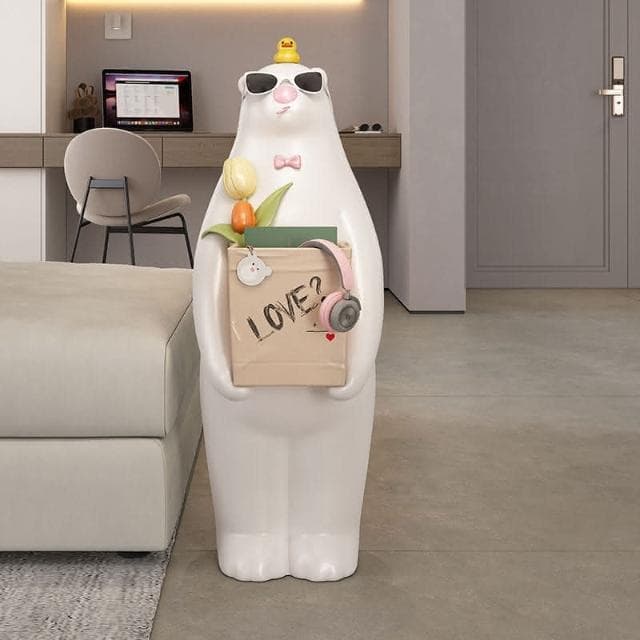 暴力熊擺件客廳沙髮旁收納置物玄關大型落地軟裝飾品喬遷新居禮品