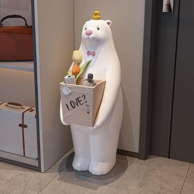 暴力熊擺件客廳沙髮旁收納置物玄關大型落地軟裝飾品喬遷新居禮品