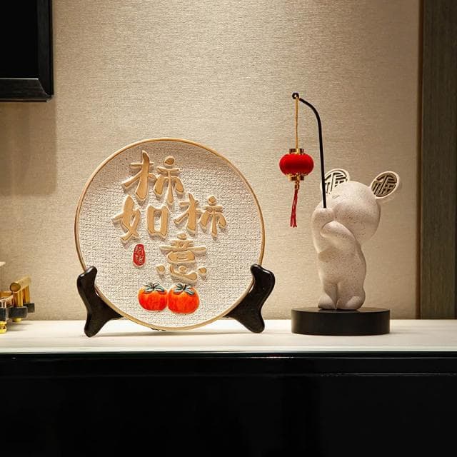 新中式平安喜樂電視櫃擺件客廳玄關酒櫃裝飾品新房喬遷新居禮品