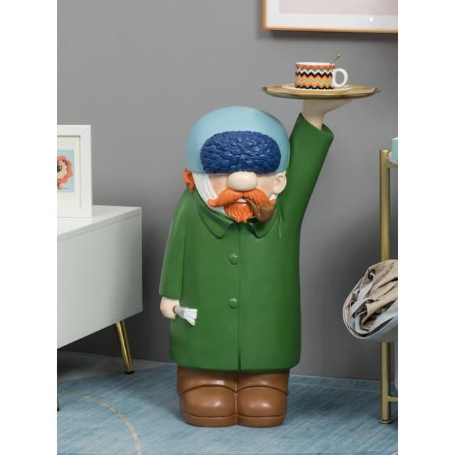 梵高藝術家託盤大型落地擺件創意客廳玄關輕奢家居軟裝飾喬遷禮物