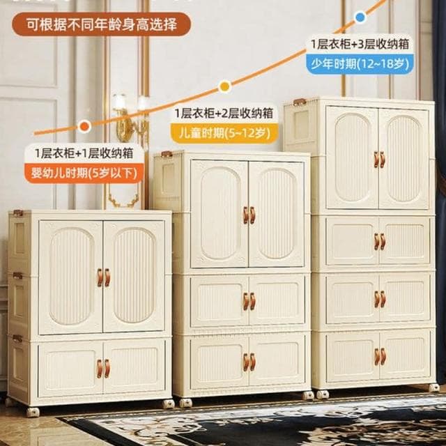 寶寶衣櫃免安裝嬰兒衣服收納櫃兒童臥室簡易塑膠小衣櫥家用儲物櫃
