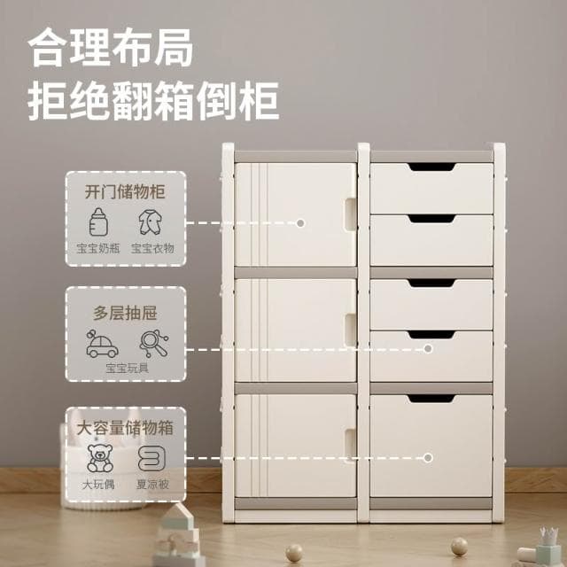 兒童收納架加厚抽屜式收納櫃客廳置物櫃嬰兒寶寶衣櫃家用