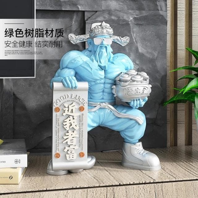肌肉財神爺喜慶擺件 創意財神爺擺件 店鋪前台吧檯聚財裝飾品 客廳家用辦公室擺件 桌面裝飾 禮物 居家裝飾 交換禮物 風水擺件 聚寶盆