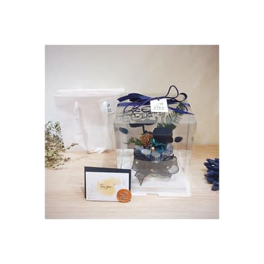 KIRA與花花藝｜永生花有錢花迷你蛋糕-霸氣黑(/可放10張/父親節禮物/生日禮物/永生花/有錢花/父親節蛋糕)
