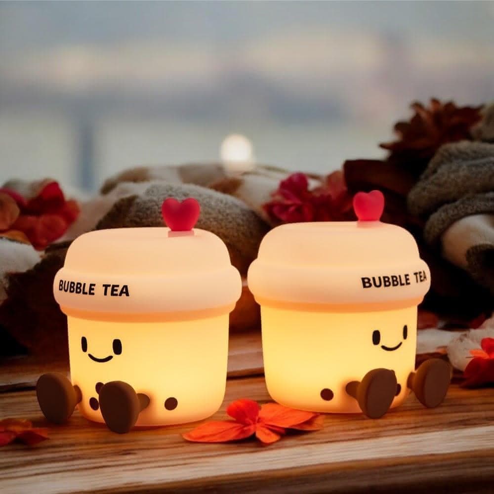 珍珠奶茶拍拍燈 珍奶小夜燈 小夜燈 夜燈 床頭燈 造型夜燈 三段燈光 定時關燈 生日禮物 交換禮物 聖誕節