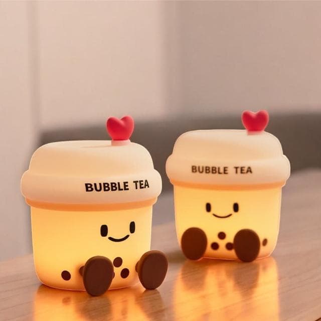 珍珠奶茶拍拍燈 珍奶小夜燈 小夜燈 夜燈 床頭燈 造型夜燈 三段燈光 定時關燈 生日禮物 交換禮物 聖誕節