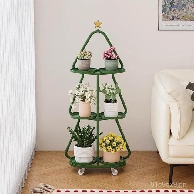 🎉特價下殺 花架 陽臺花架 落地架 鐵藝花架置物架陽臺移動花盆新款客廳花架子落地式多肉託架 植物花架 盆栽架