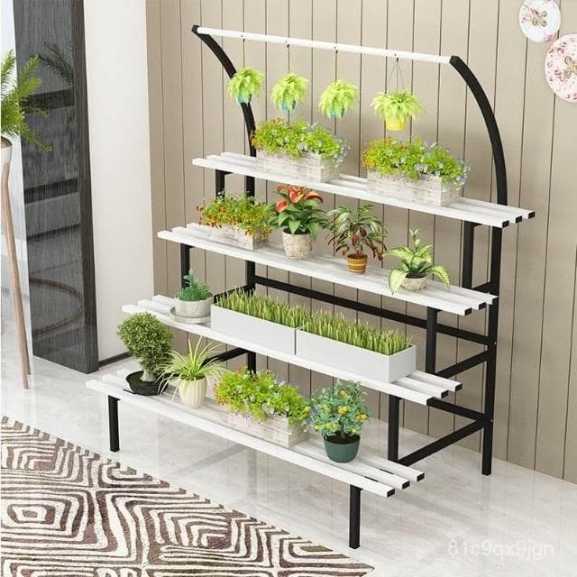 🎉特價下殺 花架 陽臺花架 落地架 新款室內外鐵藝花盆架長方形落地式多層花架陽臺掛式不銹防腐架 植物花架 盆栽架