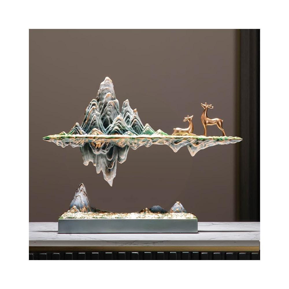 新中式悬浮假山摆件办公室桌面装饰品客厅艺术高级感小众乔迁礼物