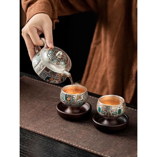 360度旋轉茶杯 主人杯 對杯 鎏銀禮盒 送長輩領導公司退休生日禮物品