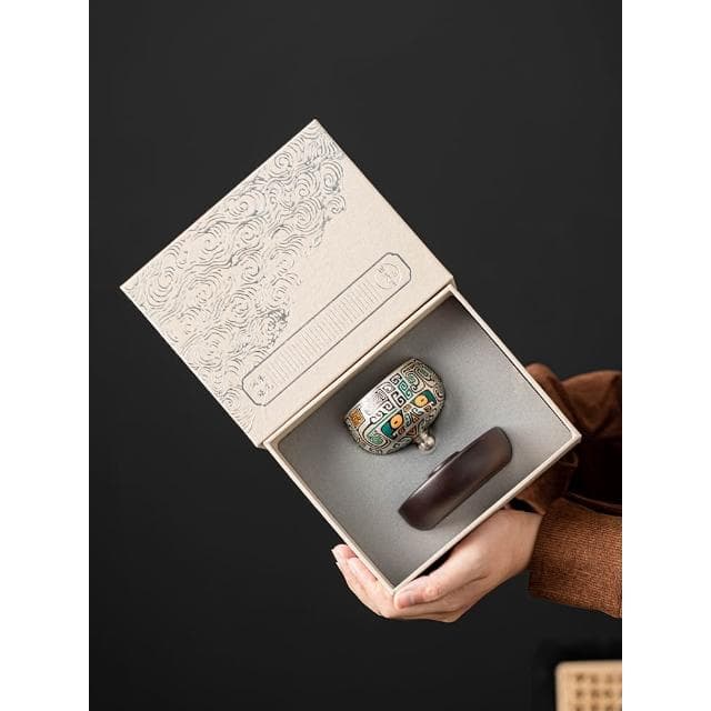 360度旋轉茶杯 主人杯 對杯 鎏銀禮盒 送長輩領導公司退休生日禮物品