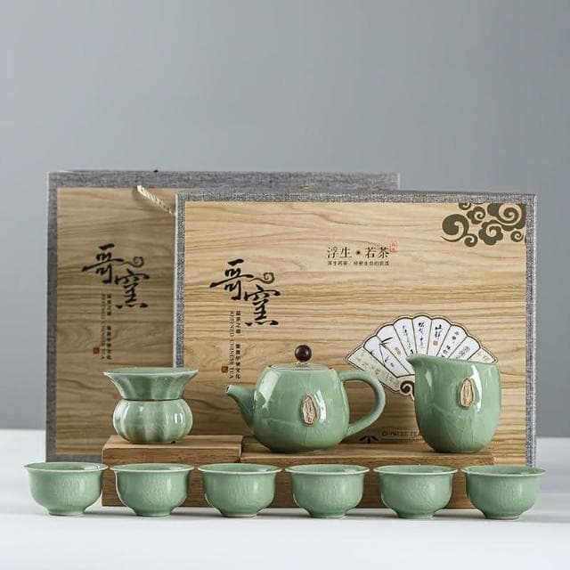 小慕Kogure 茶具 哥窯茶具套裝 家用輕奢中式高檔陶瓷 禮品茶壺功夫茶杯 伴手禮禮盒裝