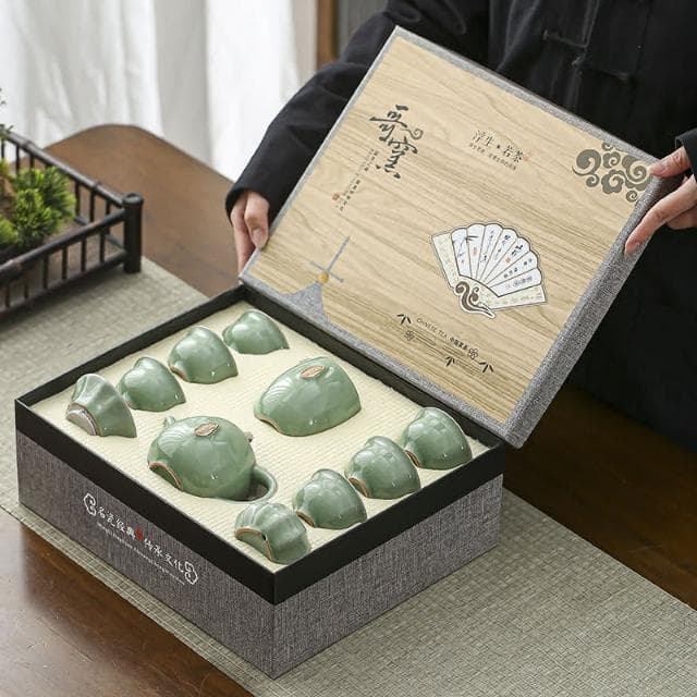 小慕Kogure 茶具 哥窯茶具套裝 家用輕奢中式高檔陶瓷 禮品茶壺功夫茶杯 伴手禮禮盒裝