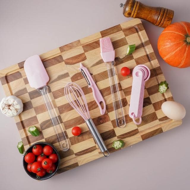 廚具22件刀具組合 刀具套裝 粉紅色女士刀具 不鏽鋼套刀 帶收納刀架 LY