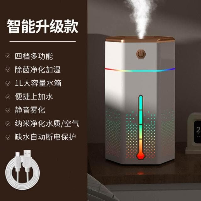 空調加濕器大霧量家用臥室孕婦嬰兒室內小型空氣淨化器2023新款辦公室桌面噴霧宿舍學生女生生日禮物床頭夜燈