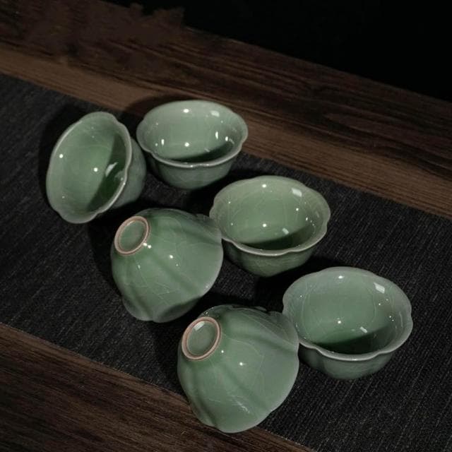 品茗杯3入組｜汝窯茶杯 汝瓷品茗杯 茶盞單杯 小茶碗 功夫茶具 茶杯 汝窯 哥窯 品茗 茶道 茶道配件 主人杯 家用簡約