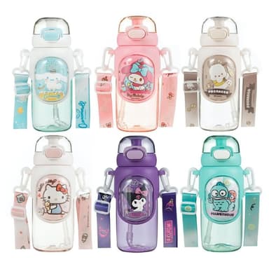 【SANRIO 三麗鷗】聯畫太空水壺600ml (正版授權 運動水壺 兒童水壺 大容量水瓶 隨身水壺 隨身杯  母嬰Tritan材質 保溫瓶 茶杯 Kitty 美樂蒂 大耳狗 庫洛米 布丁狗 帕恰狗 人魚 漢頓  送禮 生日禮物 交換禮物 聖誕禮物)