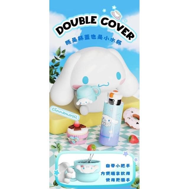 【SANRIO 三麗鷗】暖心保溫瓶 460ml (正版授權 316不鏽鋼內膽 保溫罐 保溫杯 運動水壺 兒童水壺 大容量水瓶 隨身水壺 庫洛米 大耳狗 美樂蒂  kitty凱蒂貓 人魚 帕恰狗 送禮 生日禮物 交換禮物 聖誕禮物)