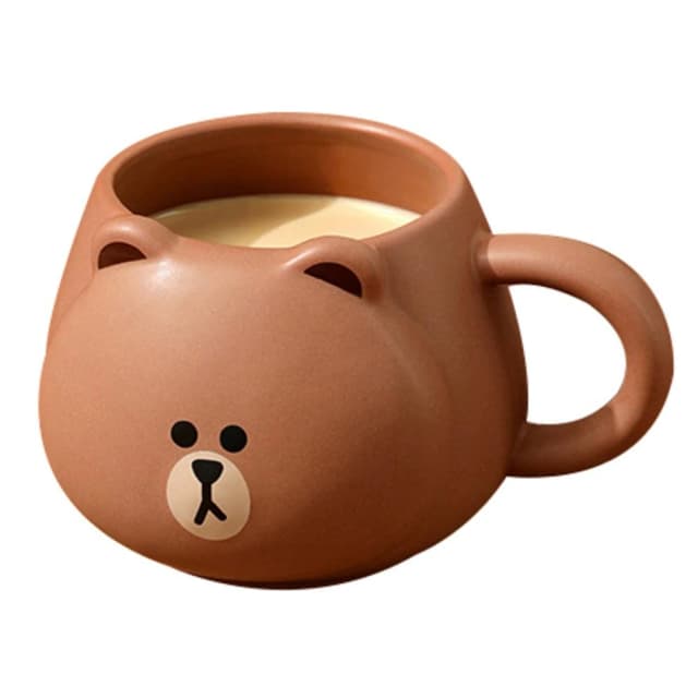 【LINE FRIENDS】熊大浮雕馬克杯475ml ( 正版授權 可微波 馬克杯 陶瓷杯 早餐杯 燕麥杯 牛奶杯 奶茶杯 咖啡杯 玻璃水杯 水杯 杯子 茶杯 女生 夏季 大容量飲料杯 大肚杯 辦公小物 餐廚 送禮 生日禮物 交換禮物 聖誕禮物)