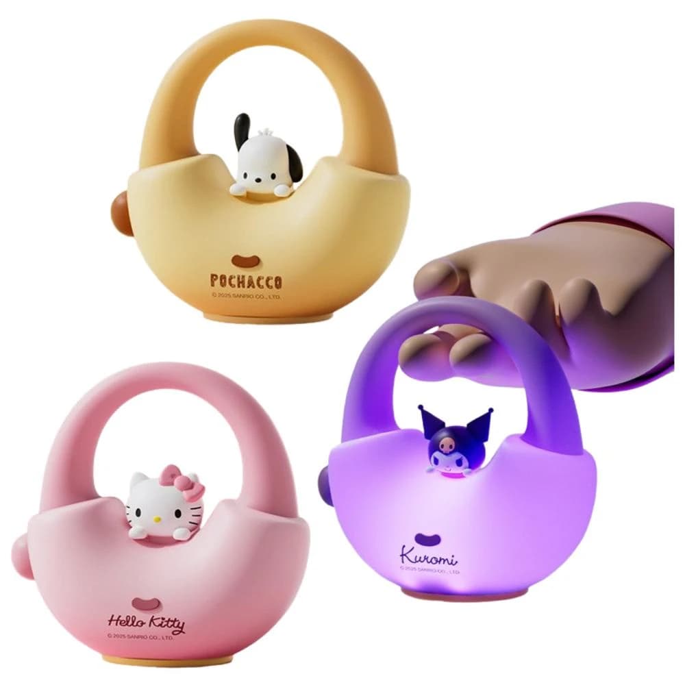 【SANRIO 三麗鷗】手提包小夜燈  (床頭小夜燈 3D立體造型 可調光定時 護眼柔光  一拍即亮拍拍燈 庫洛米 帕恰狗 Kitty 解壓 手辦 公仔 擺件 玩具 兒童夜燈 送禮 生日禮物 床頭燈 拍拍燈 交換禮物 聖誕禮物)