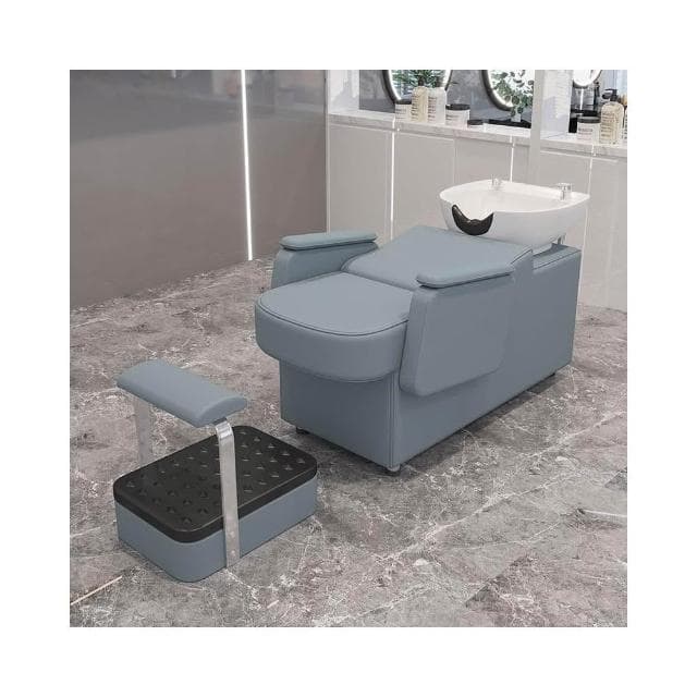 工廠直銷高檔髮廊陶瓷沖水床網紅半躺理髮店專用洗頭床簡約美髮店