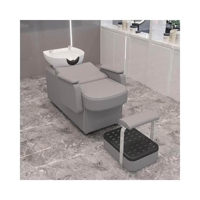 工廠直銷高檔髮廊陶瓷沖水床網紅半躺理髮店專用洗頭床簡約美髮店