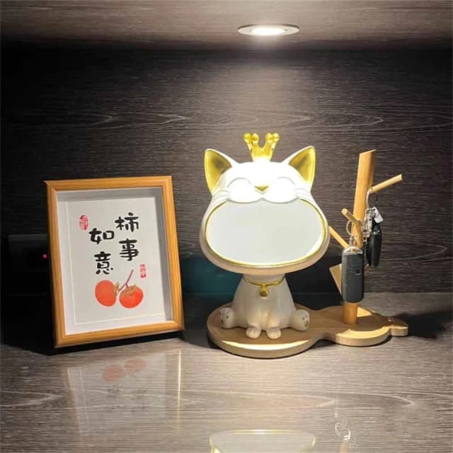 大嘴貓 招財貓收納 生日禮物 玄關擺件 鑰匙收納 招財貓擺飾 櫃台招財 前臺 飾品托盤 收納架