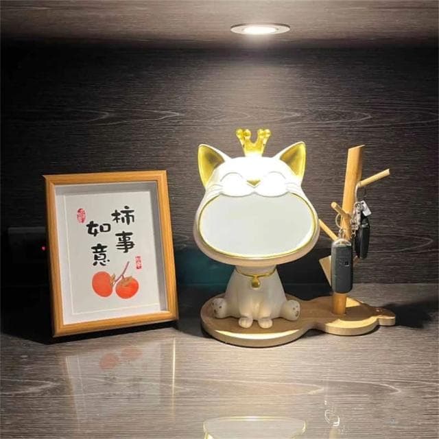 大嘴貓 招財貓收納 生日禮物 玄關擺件 鑰匙收納 招財貓擺飾 櫃台招財 前臺 飾品托盤 收納架