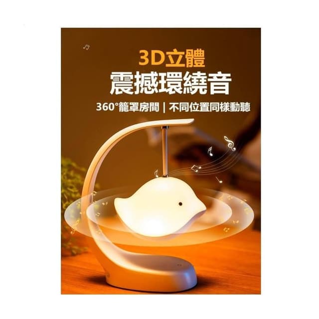 『現貨快速出』節日創意禮物飛鳥音樂燈 七彩燈光 USB充電智能藍牙音響音箱 浪漫夢幻 觸控小夜燈 護眼檯燈充插兩用